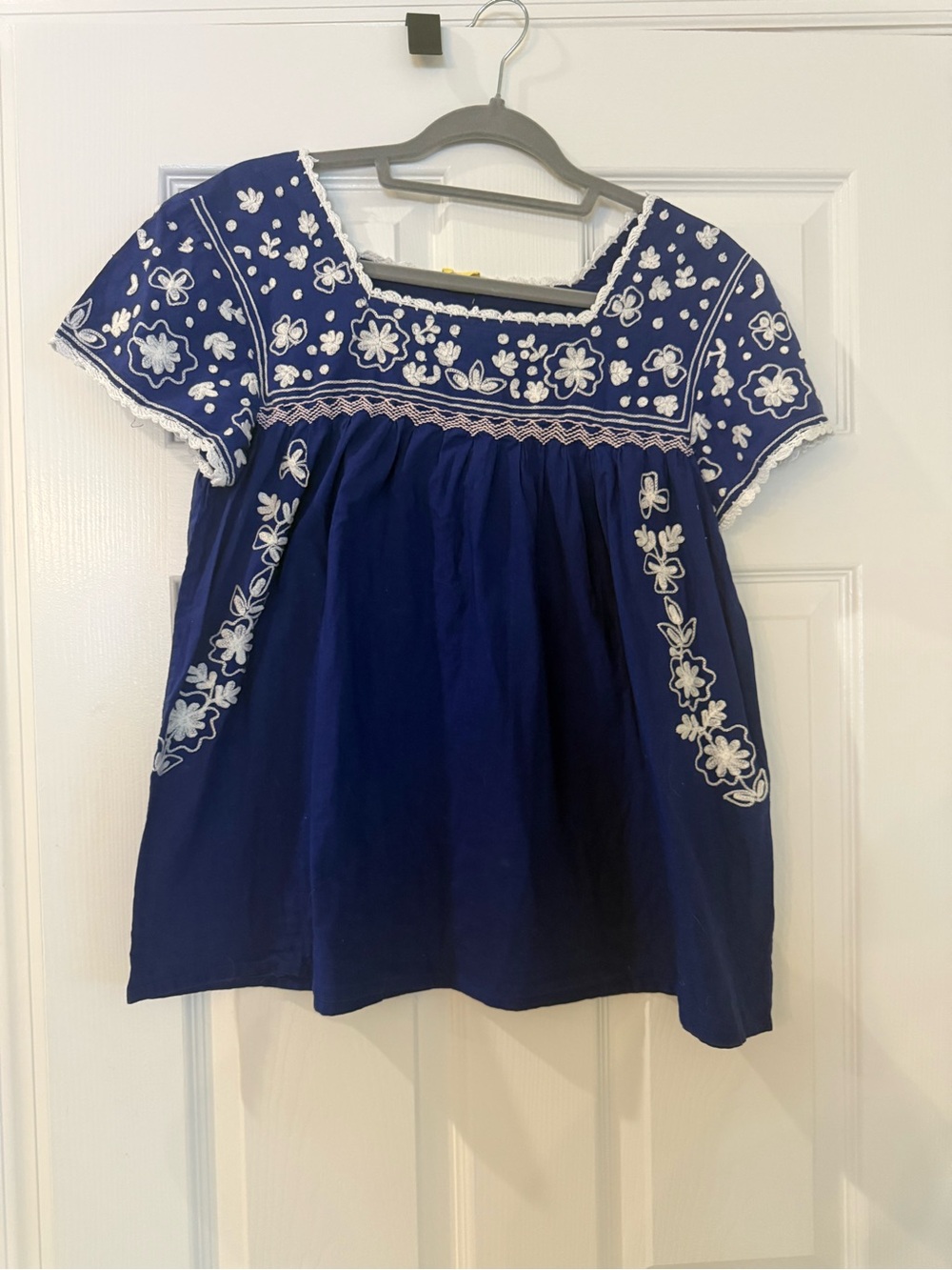 Roberta Roller Rabbit 100% Cotton Navy Blue Embroidered Cotton Tunic